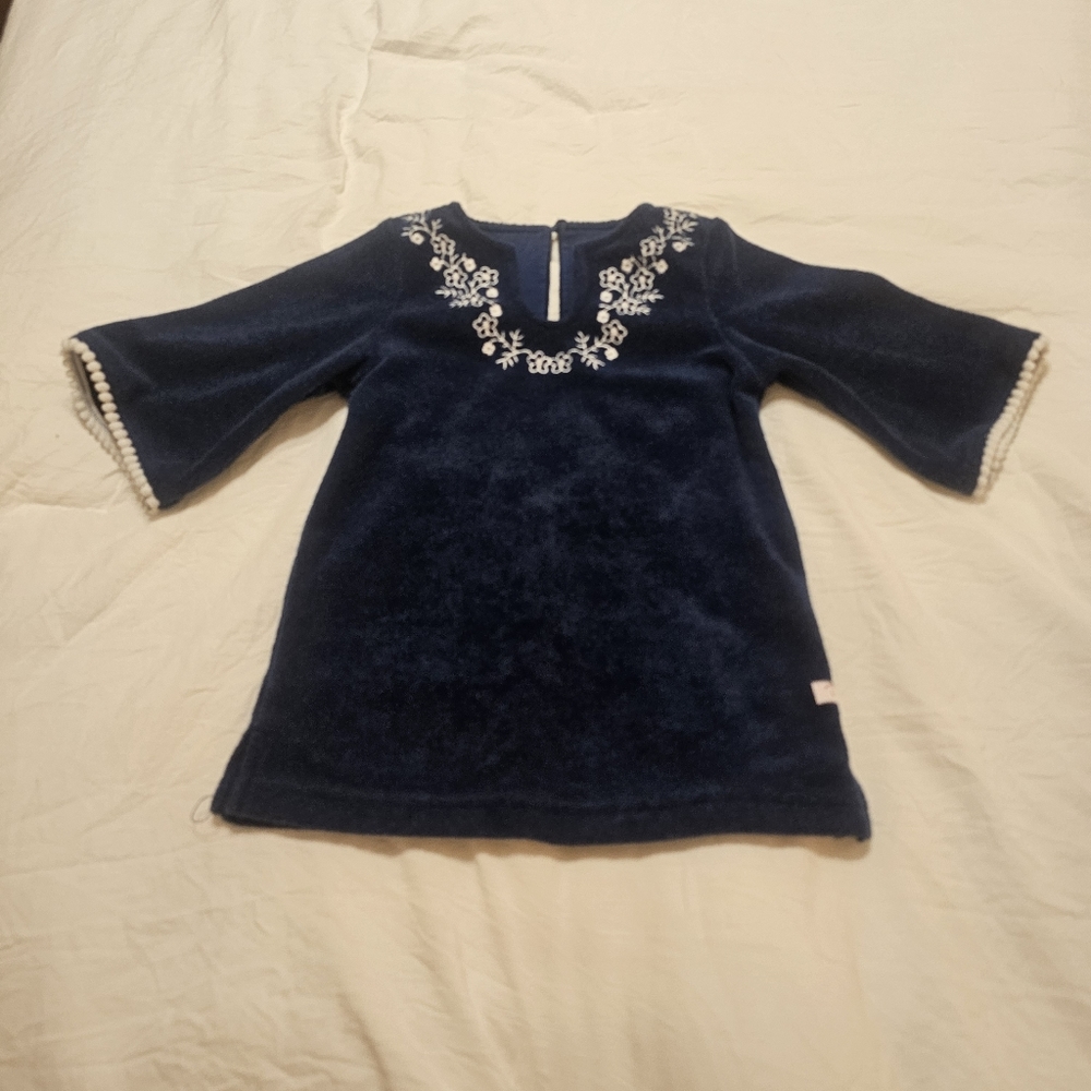 RUFFLE BUTTS NAVY TERRY TUNIC COVER-UP 6-12 months